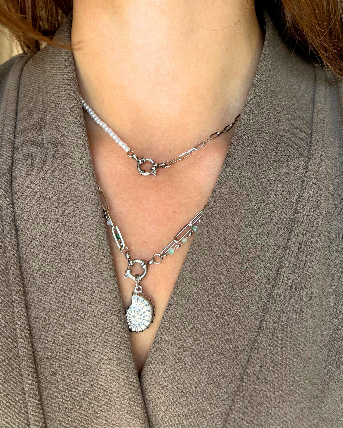 Halve parel ketting