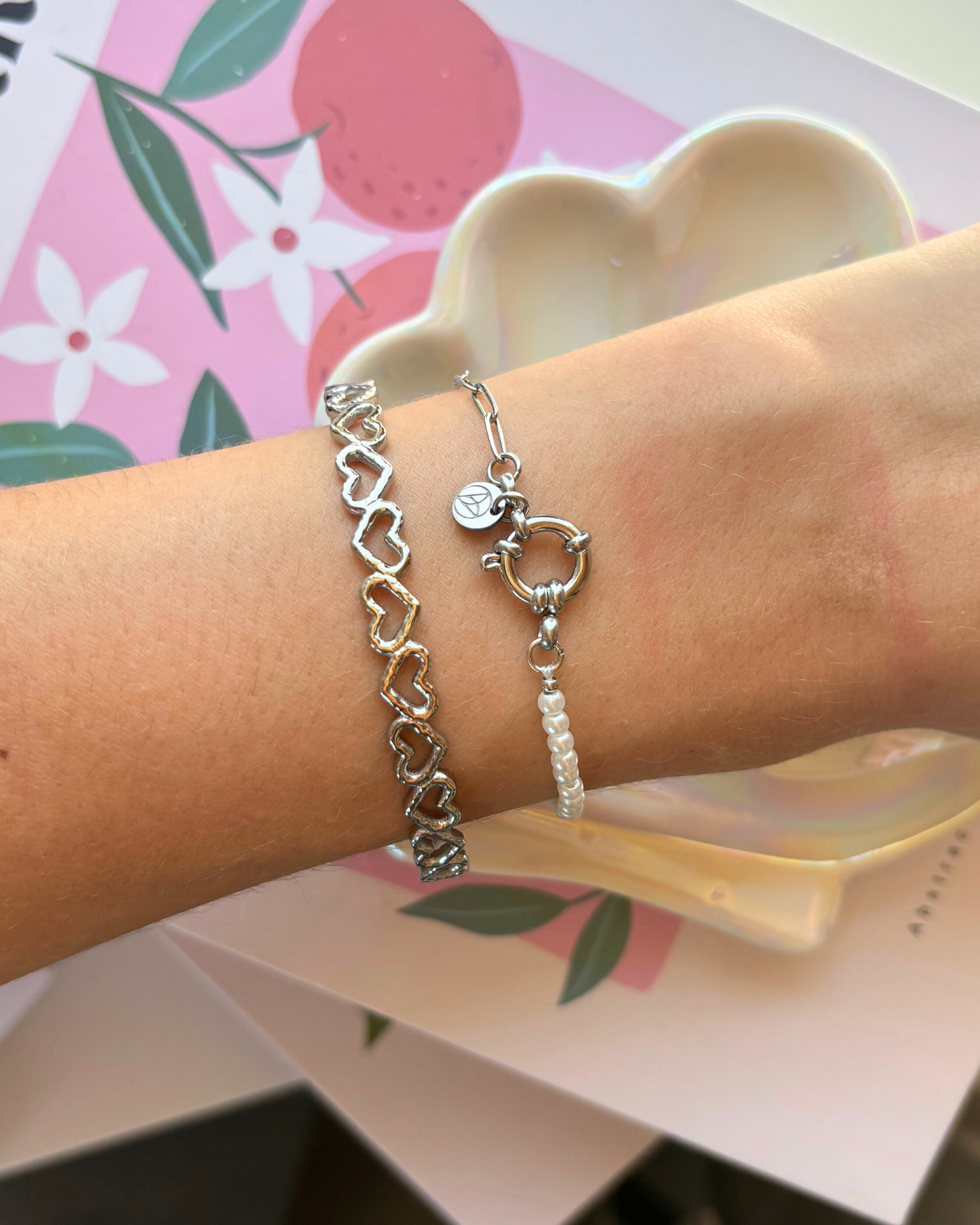 Halve parel armband