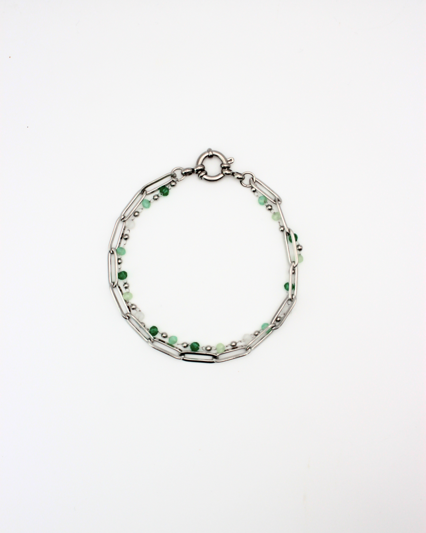 Groene en parelarmband set