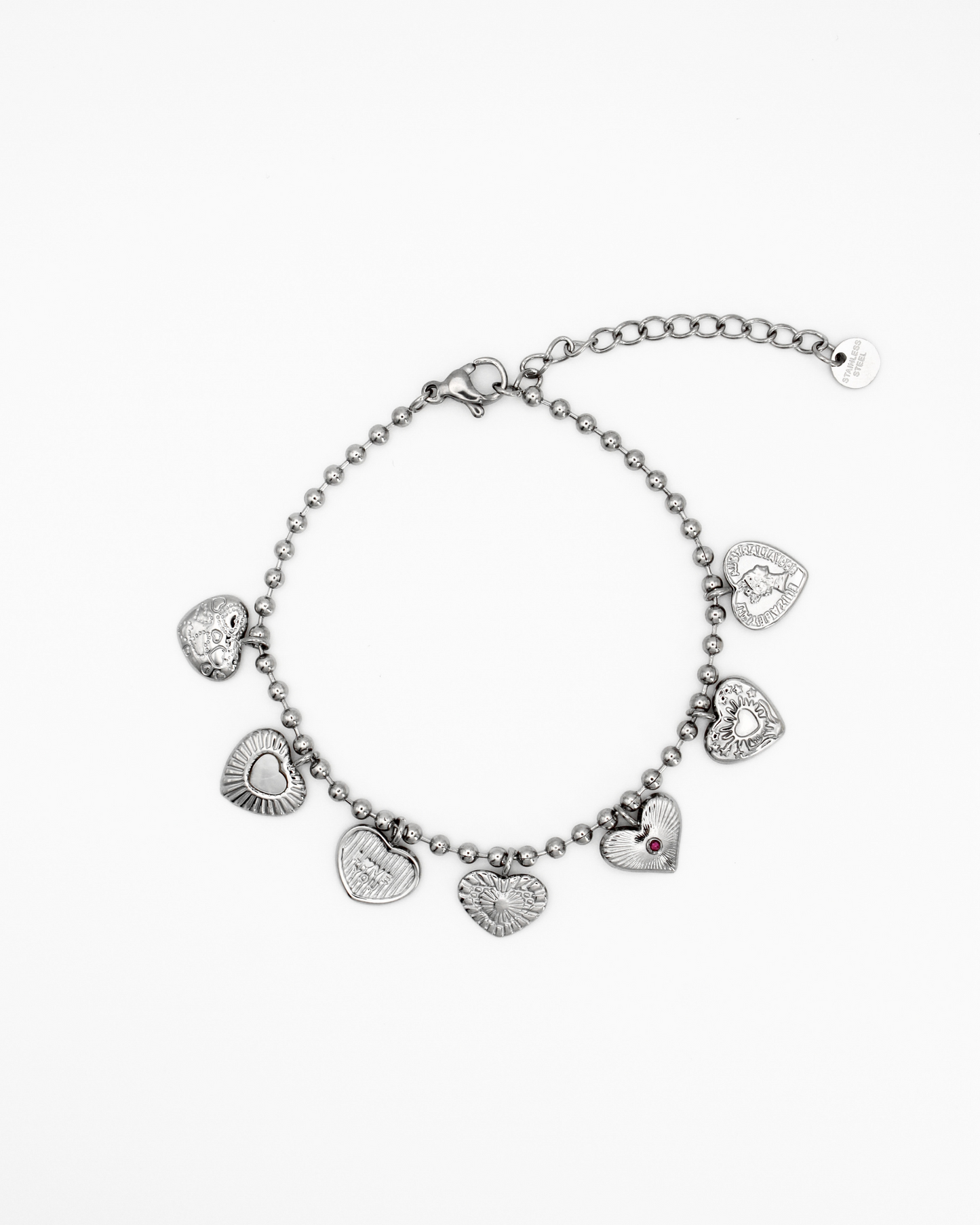 Bedelarmband met hartjes