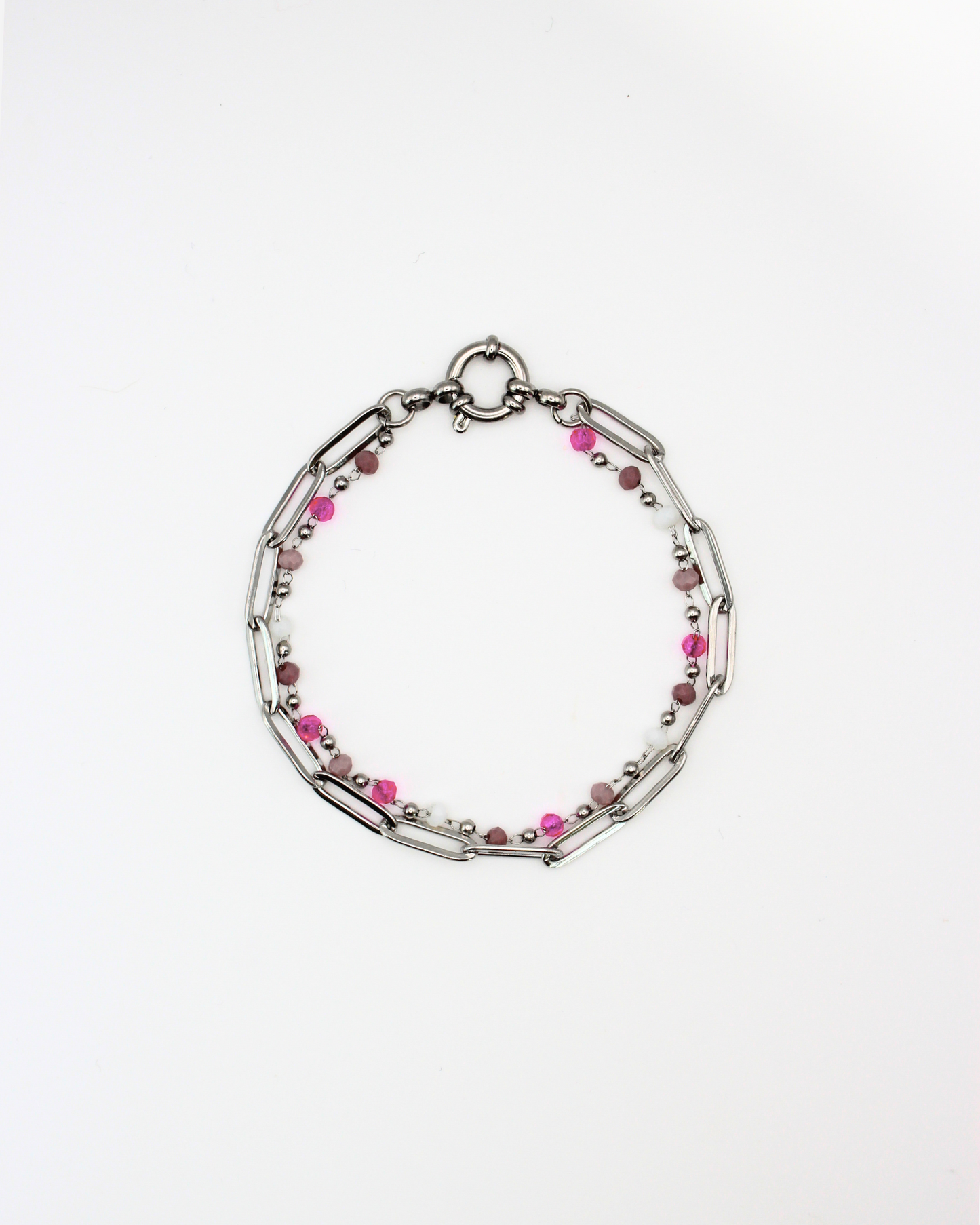Armband met roze kraaltjes