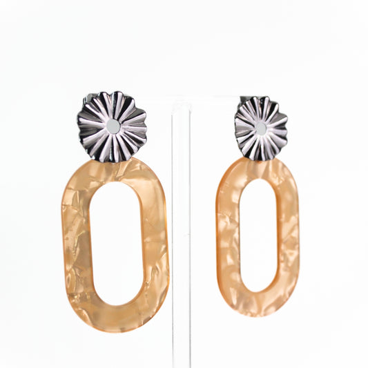 Oranje statement oorbellen ovaal