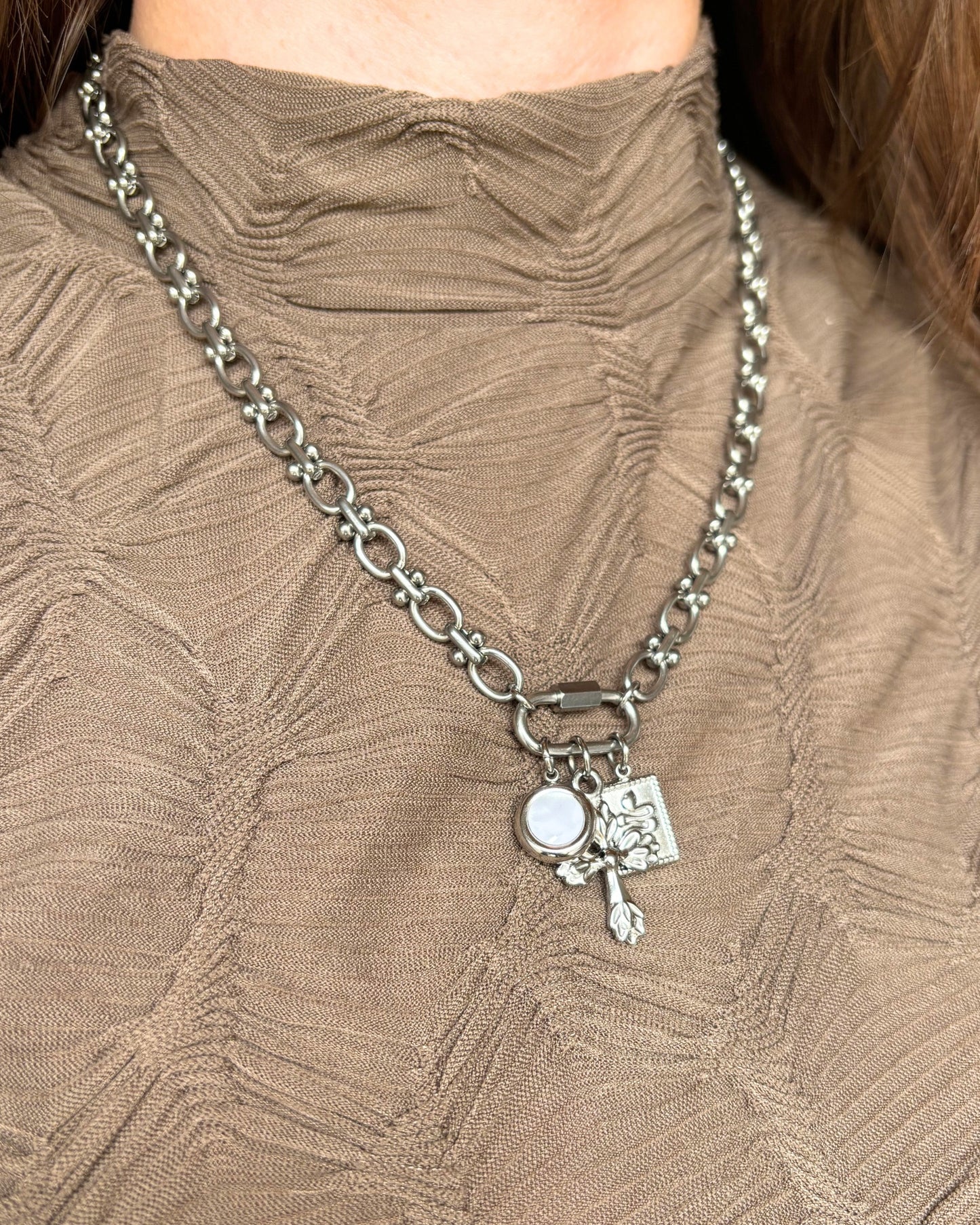 Bedel ketting/ armband - groot kruis