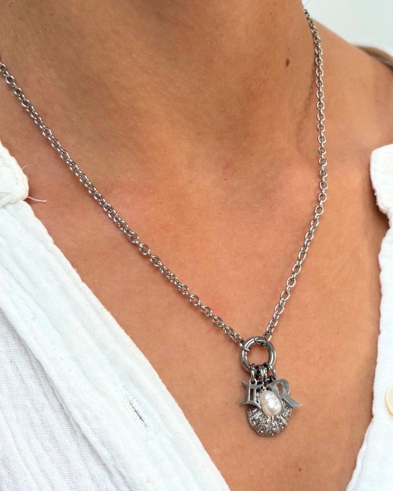 Bedel ketting / armband - ronde schelp