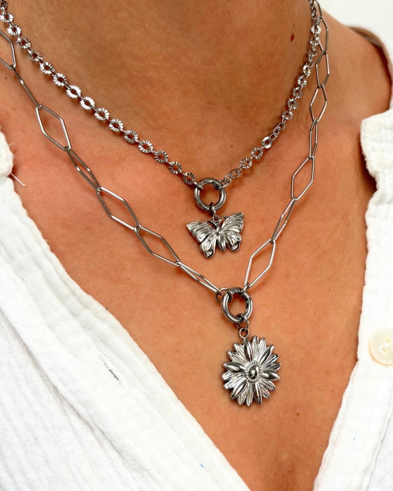 Bedel ketting / armband - grote zonnebloem