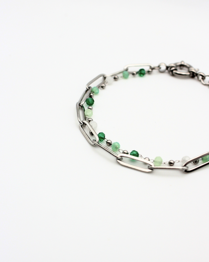 Armband met groene kraaltjes