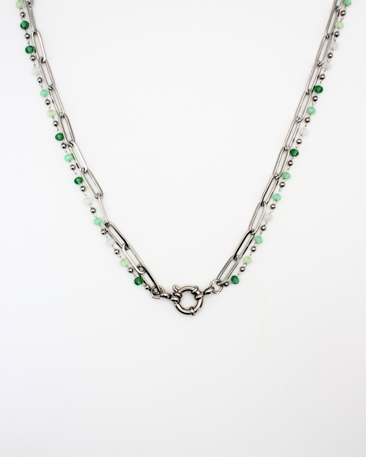Ketting met groene kraaltjes