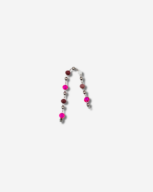 Bedel oorbel - roze kraaltjes