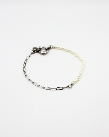 Halve parel armband