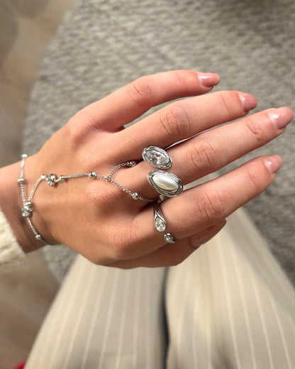 Diamand en parel ring