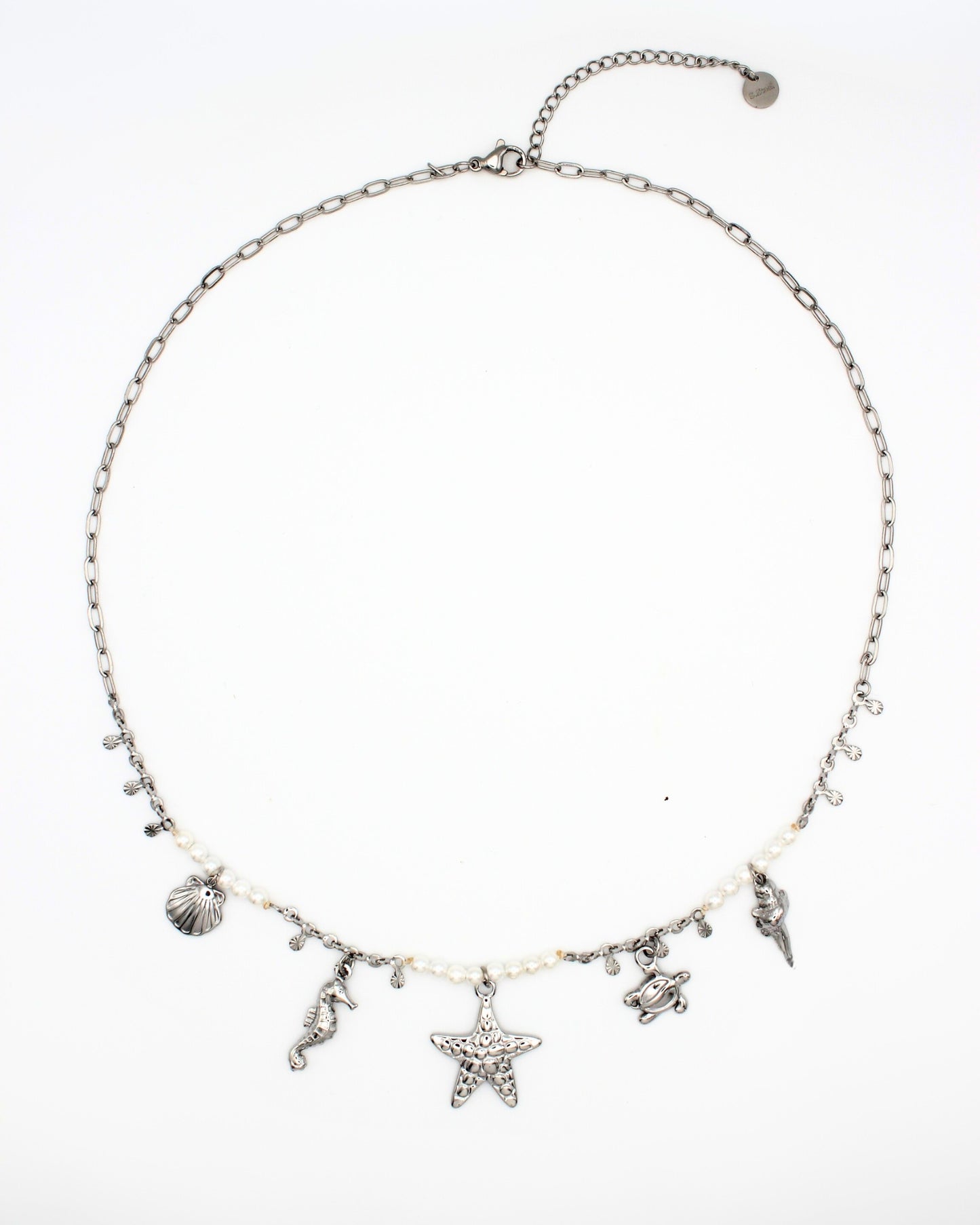 Bedelketting met zeedieren en parels