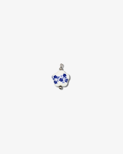 Bedel ketting - delfts blauwe bloem