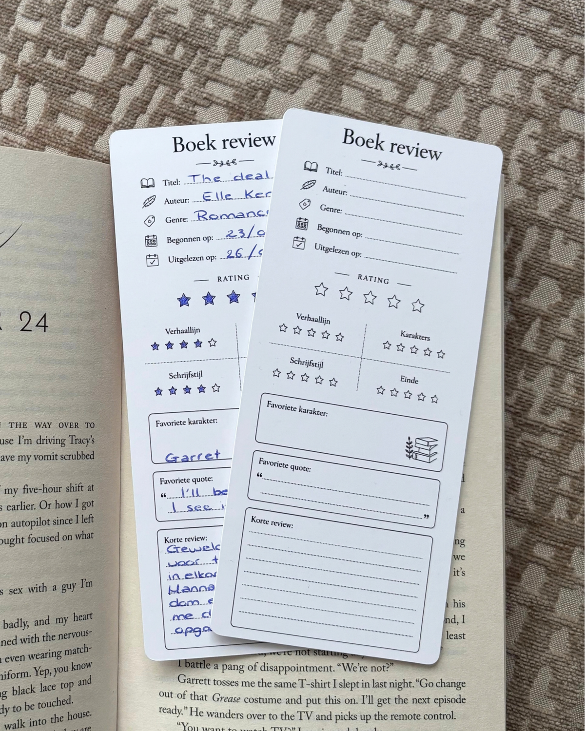 Boekenlegger - boek review - 10 stuks