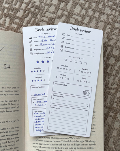 Boekenlegger - boek review - 10 stuks
