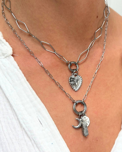 Bedel ketting / armband - antiek hart