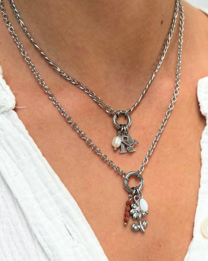 Bedel ketting / armband - bloem met steel