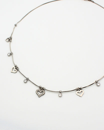 Hartjes en diamantjes ketting