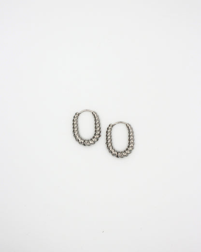 Grote ovalen oorbellen met patroon