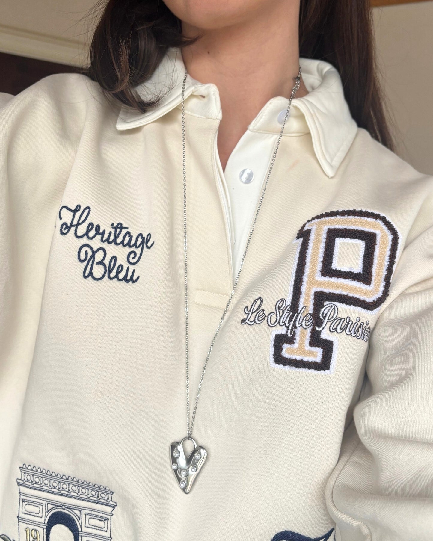 Long necklace with pearl